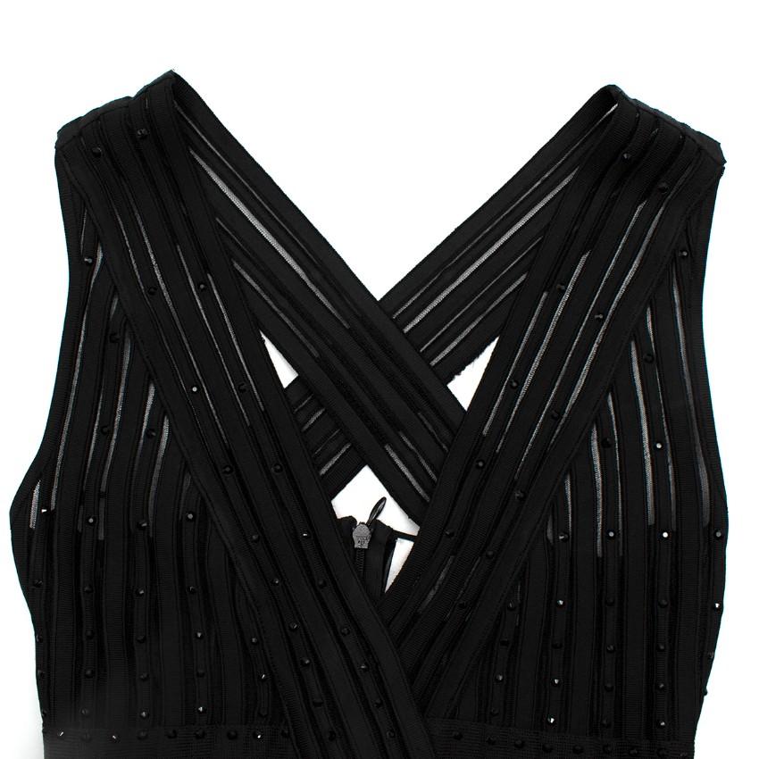 Zuhair Murad Black Embellished Stretch Silk Sheer Panelled Mini Dress