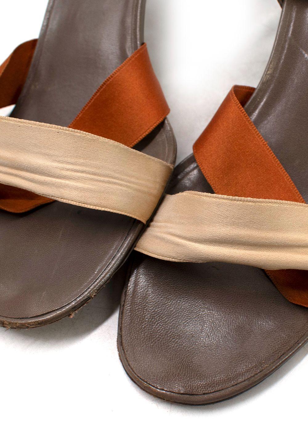 The Row Ribbons Leather and Satin Sandals