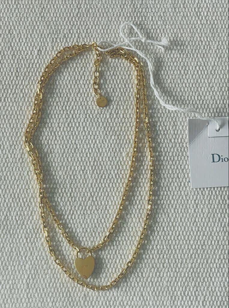 gold-tone metal CD Navy necklace