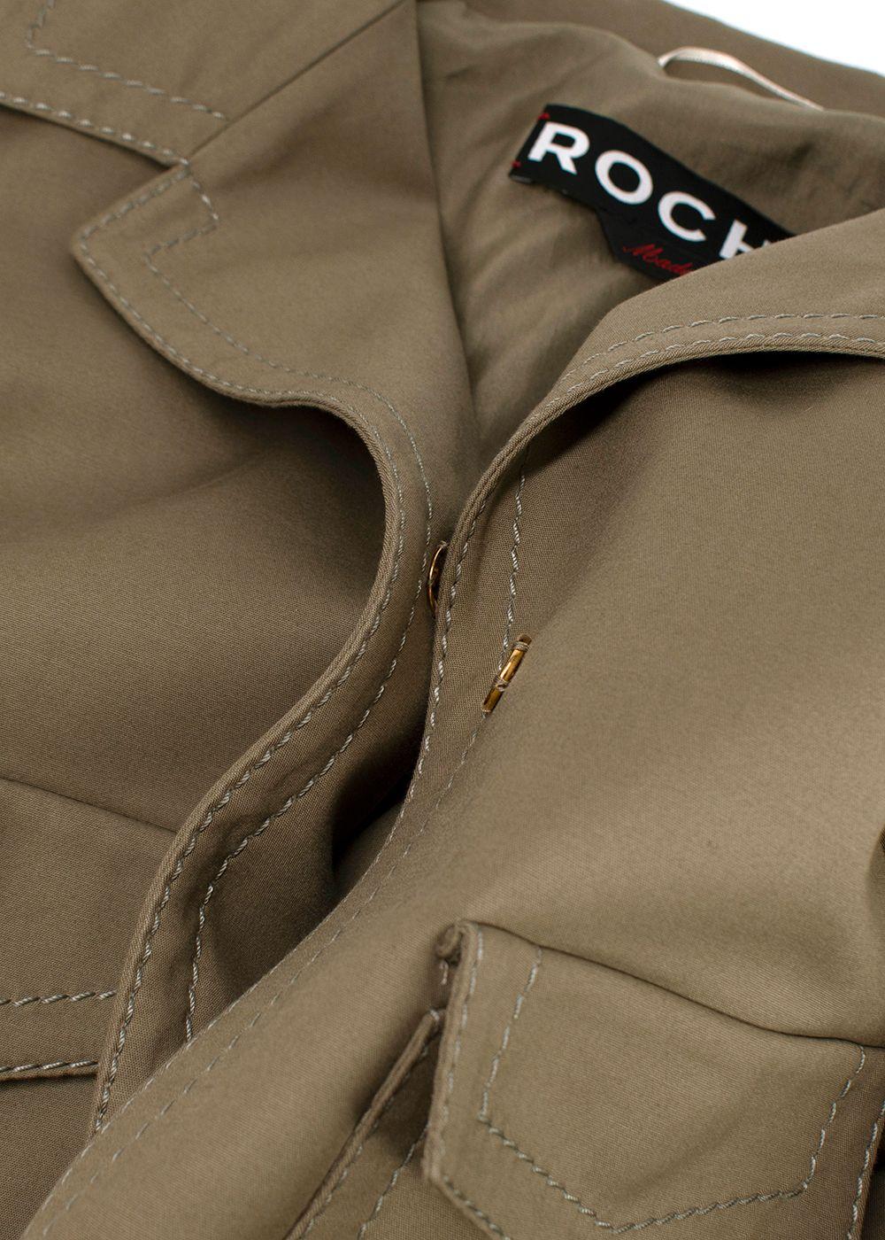 Rochas Khaki Belted Longline Trench Coat