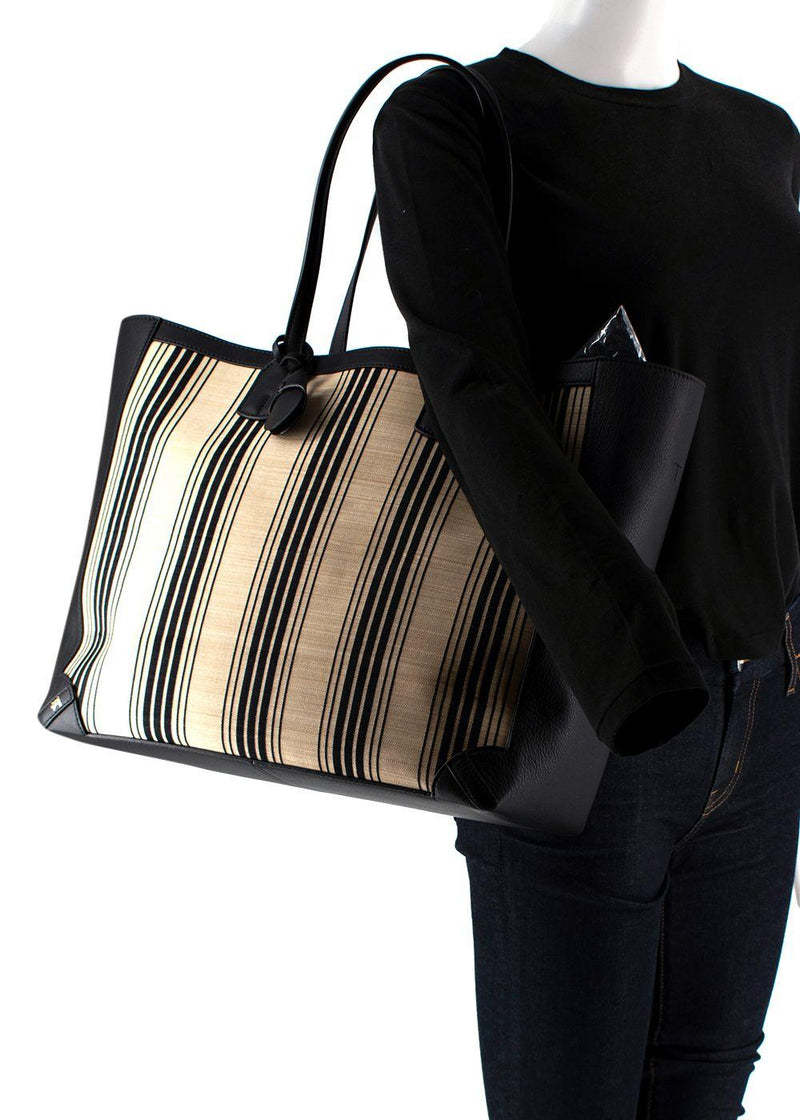 Tanner Krolle Black Striped Cadogan Tote Traveller Bag