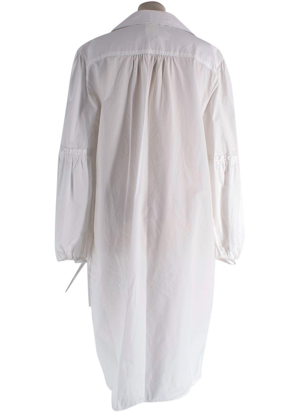 Max Mara White Fedora Balloon Sleeve Dress
