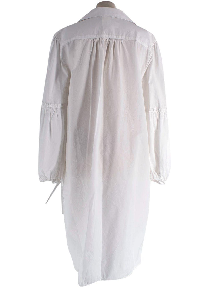 Max Mara White Fedora Balloon Sleeve Dress