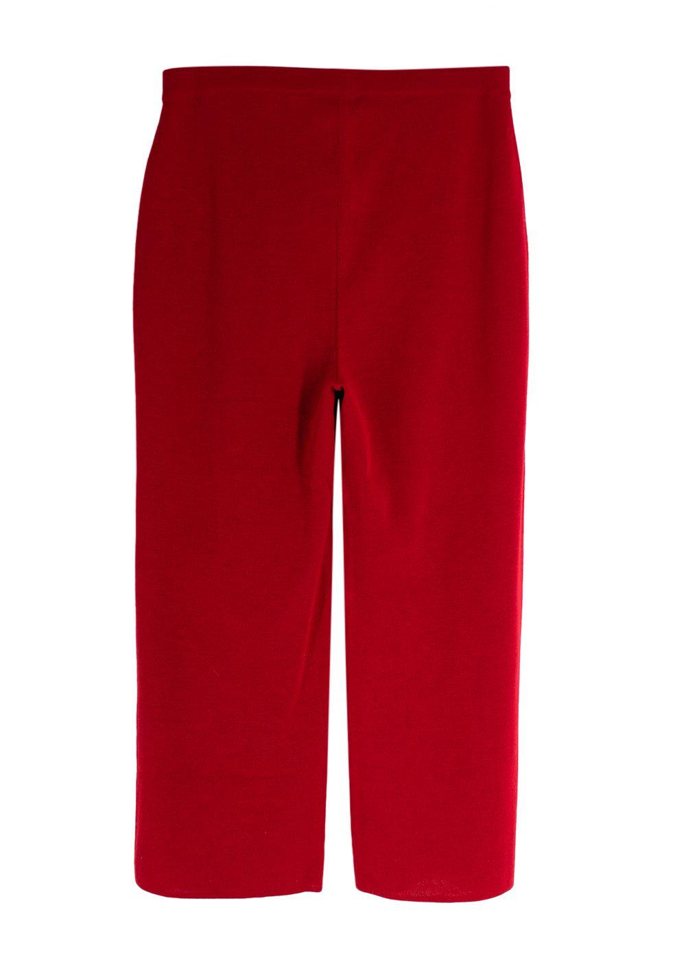 Marina Rinaldi Red Wide Leg Wool Blend Trousers