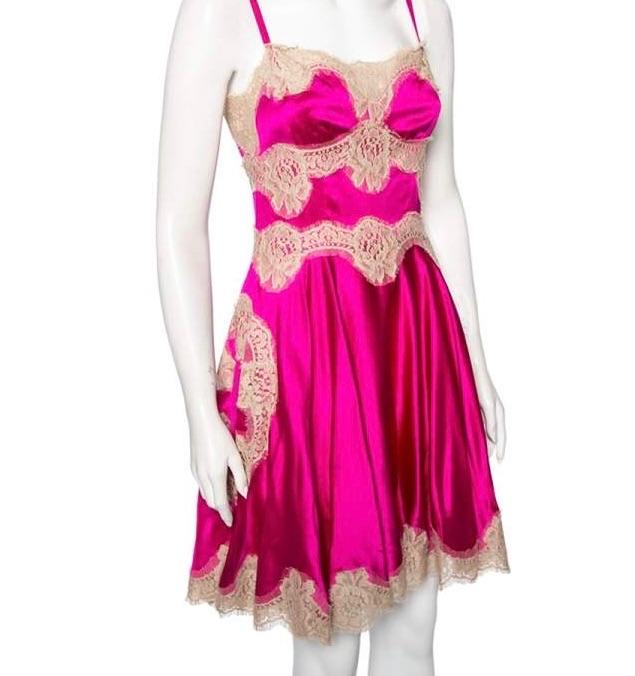 Pink Silk And Lace Dress