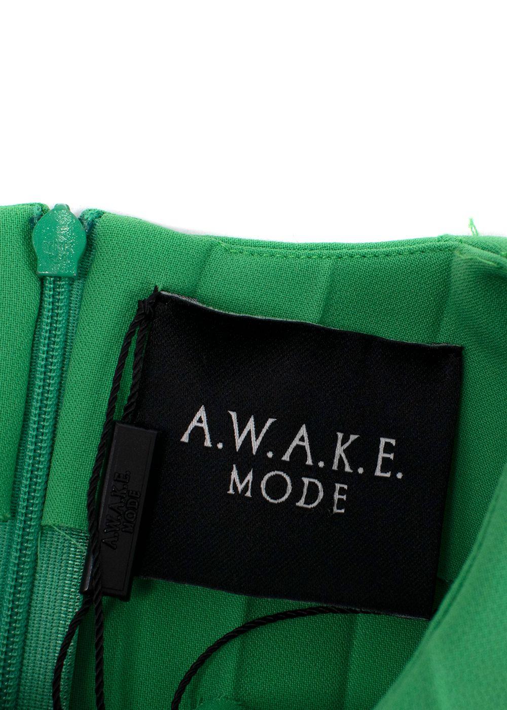 Awake Mode Green Pleated Cady  Blouse