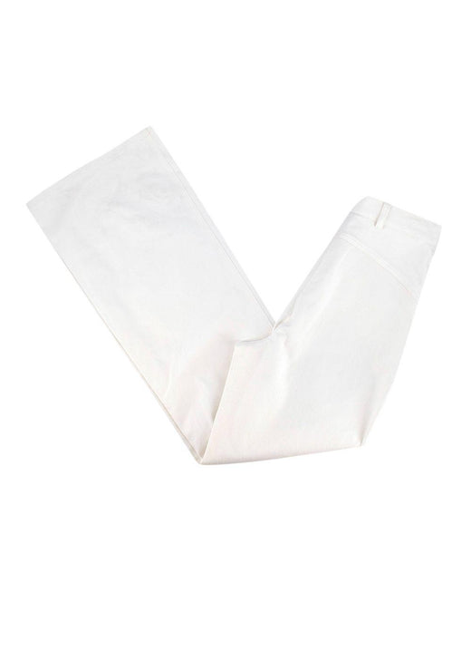 Quilted Pocket Detail White Cotton Jeans