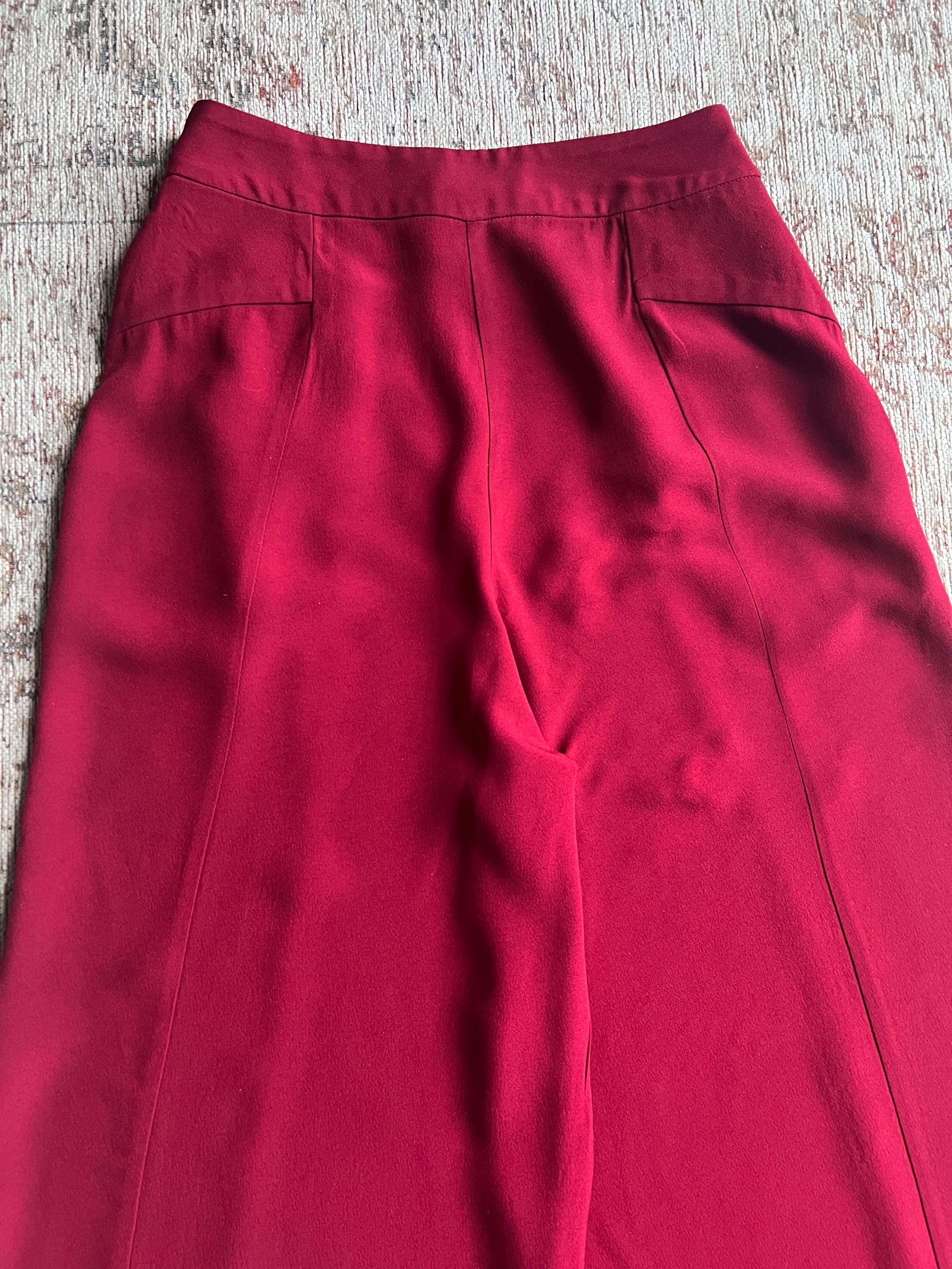 Red Wide Leg Trousers