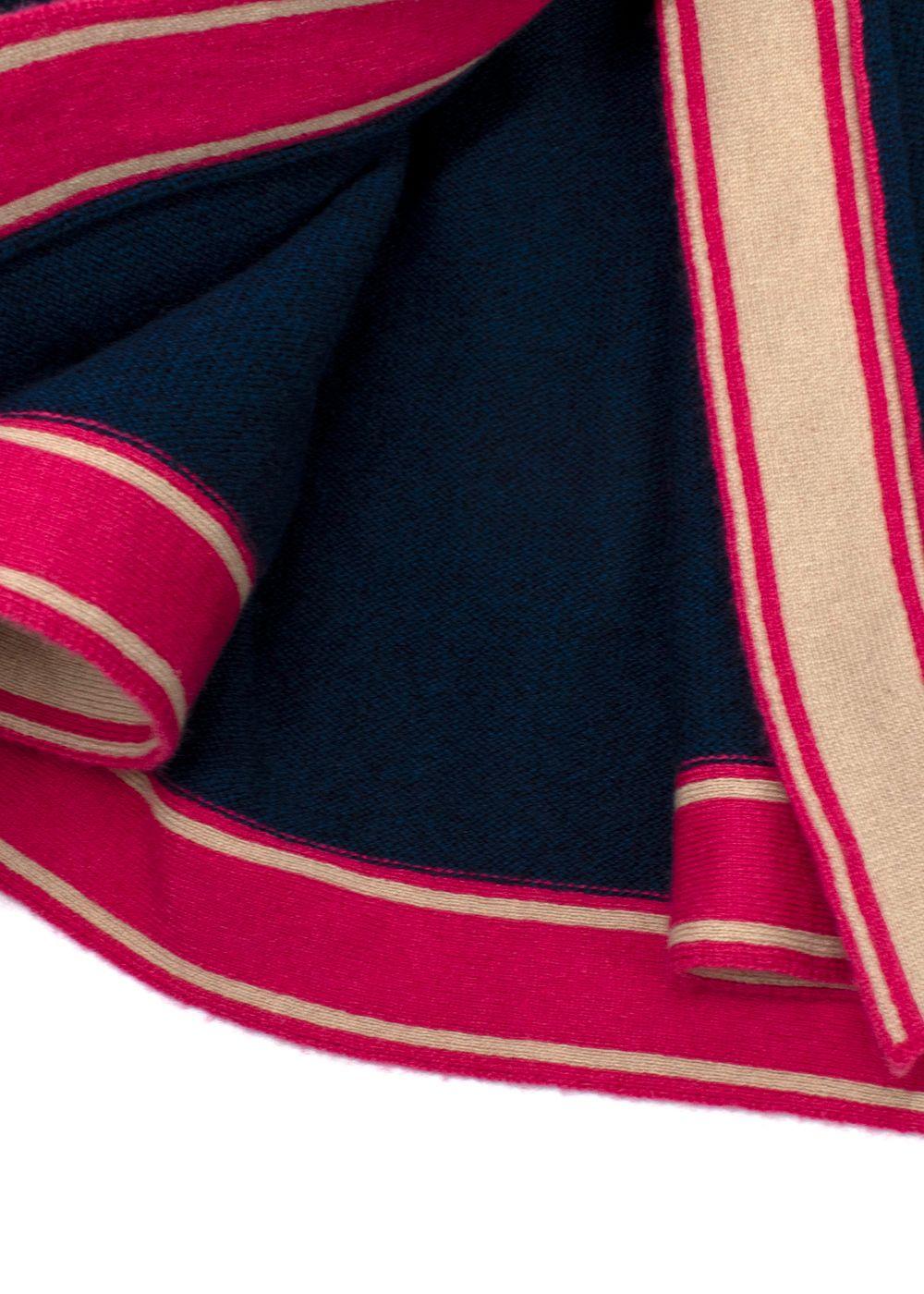 Chanel Longline Navy & Pink Cashmere Cardigan