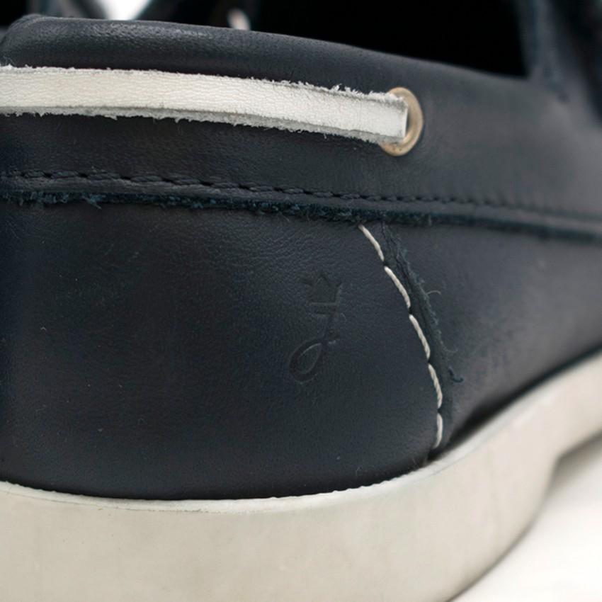 Jacadi Boys Navy Leather Deck Shoes