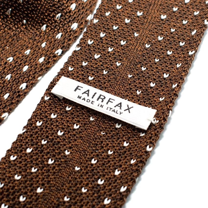 Fairfax Brown & White Knit Silk Square Tie