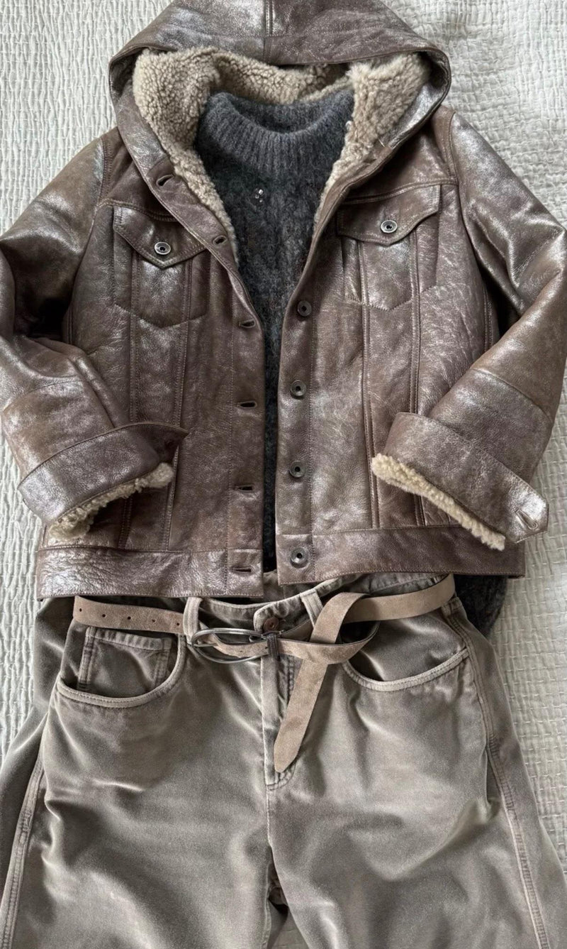 Brunello Cucinelli Metallic Brown Suede Jacket