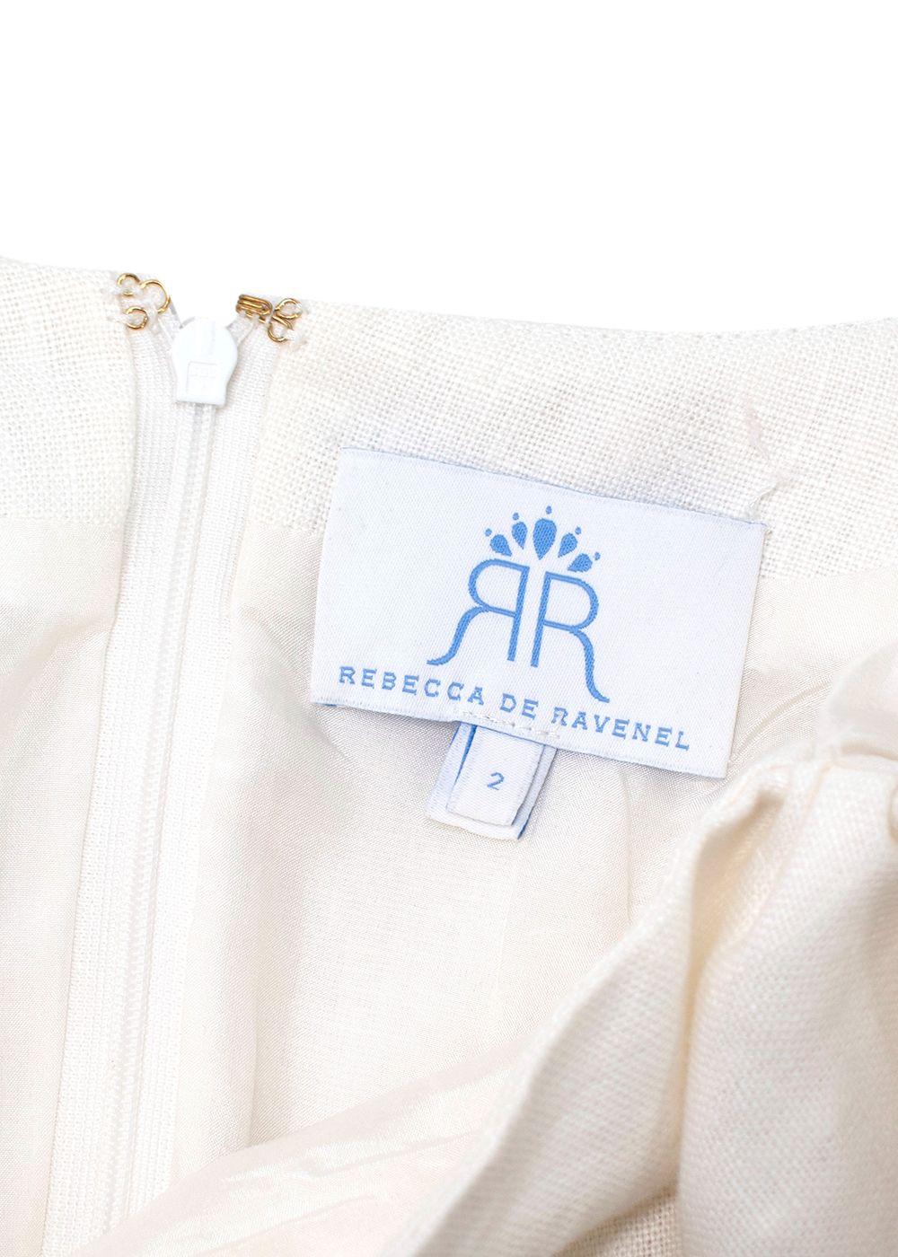 Rebecca de Ravenel Cream Linen First Impressions Mini Dress