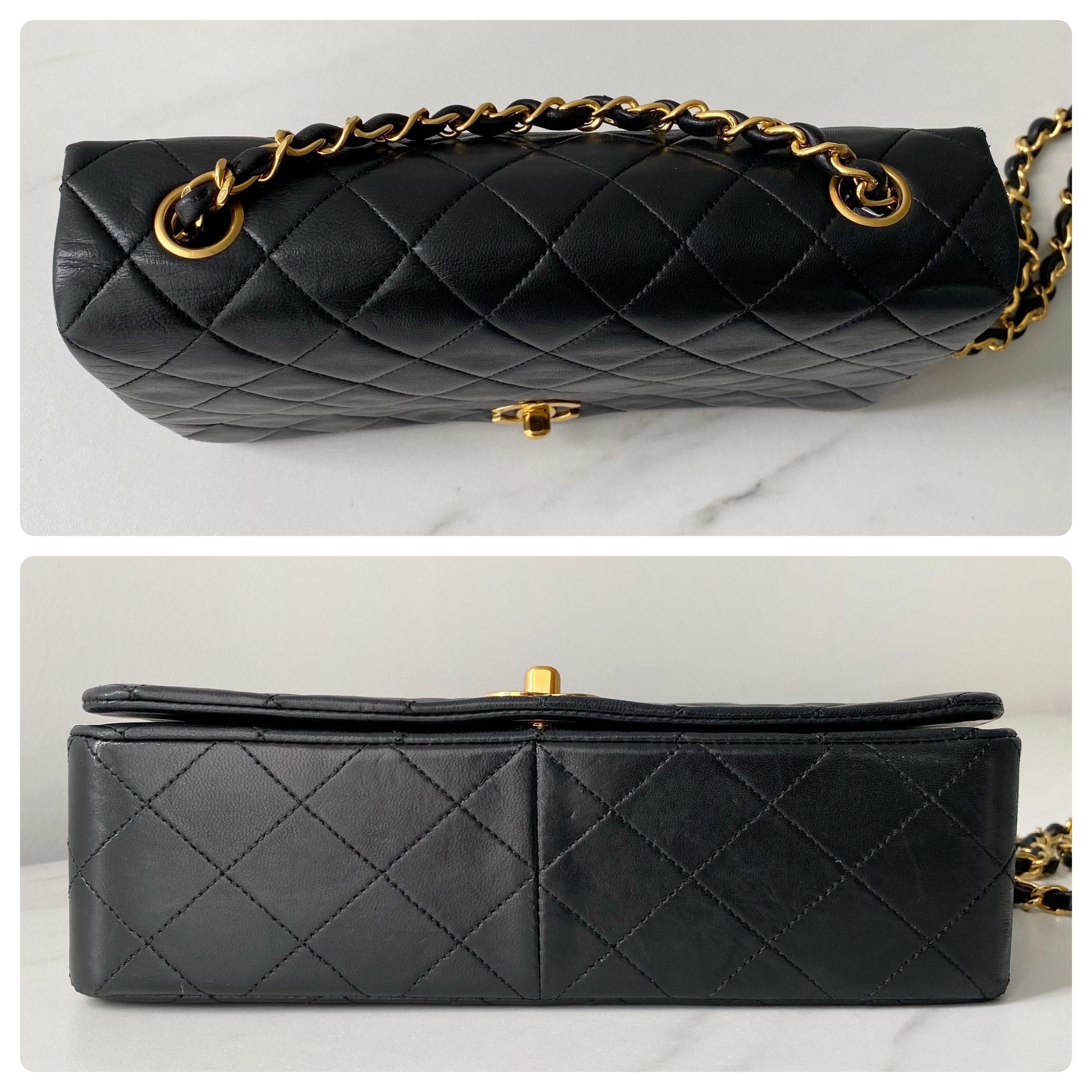 Vintage Black Leather Quilted Single Flap Bag