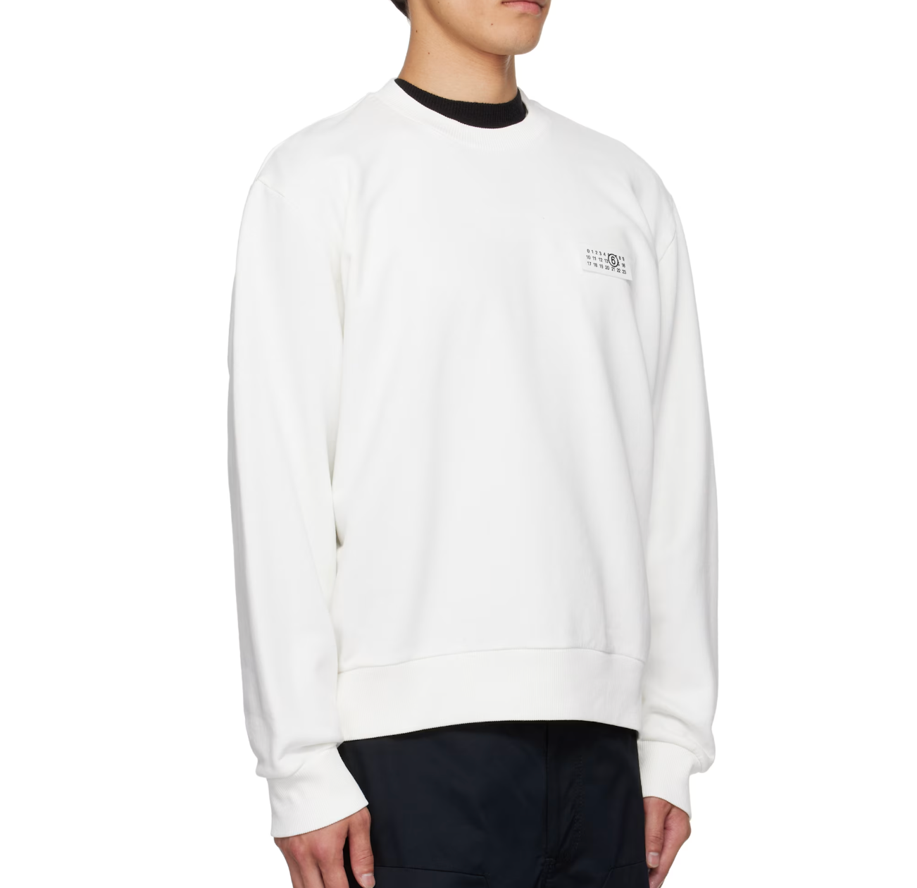 MM6 Maison Margiela Off-White Logo Patch Sweatshirt