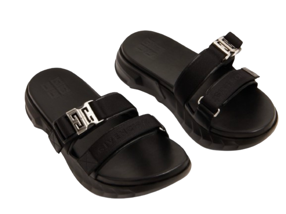 Givenchy Black Leather Marshmallow Sandals