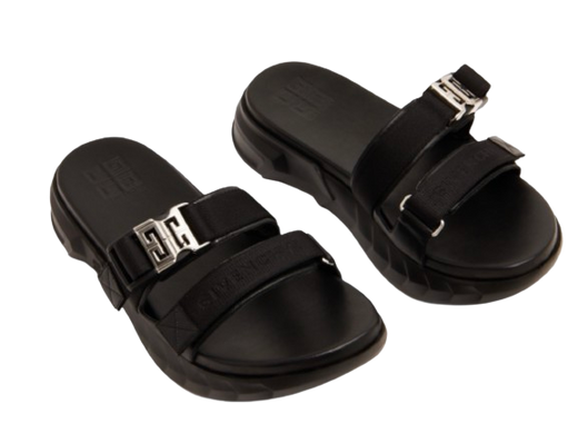 Givenchy Black Leather Marshmallow Sandals