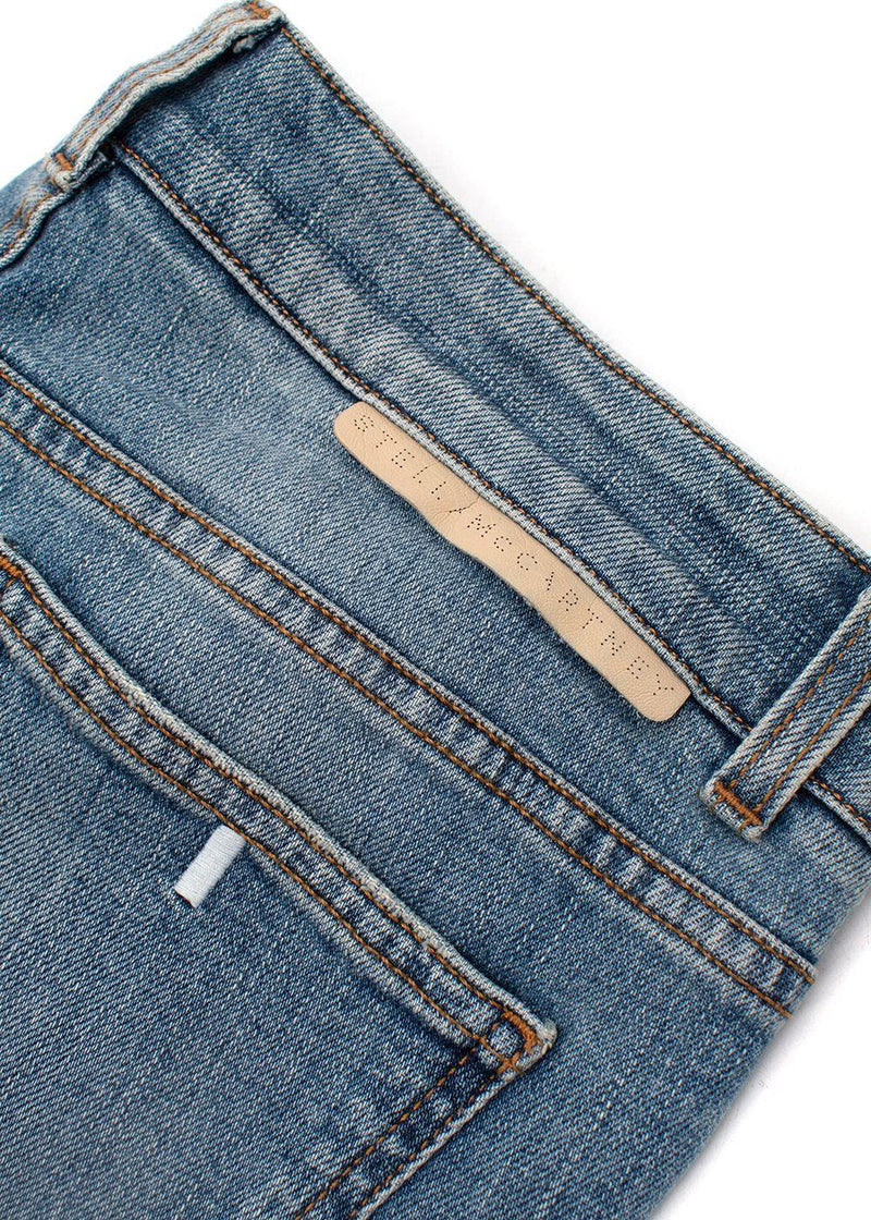 Light Blue Frayed Detailed Denim Jeans