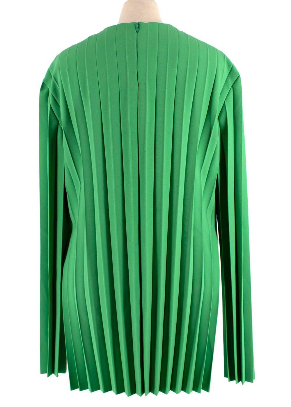 Awake Mode Green Pleated Cady  Blouse