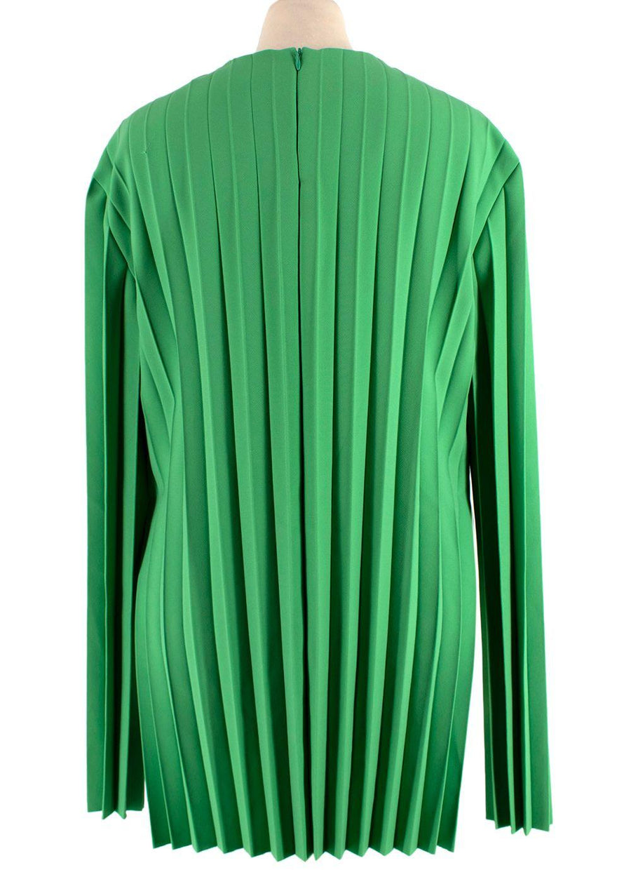 Awake Mode Green Pleated Cady  Blouse