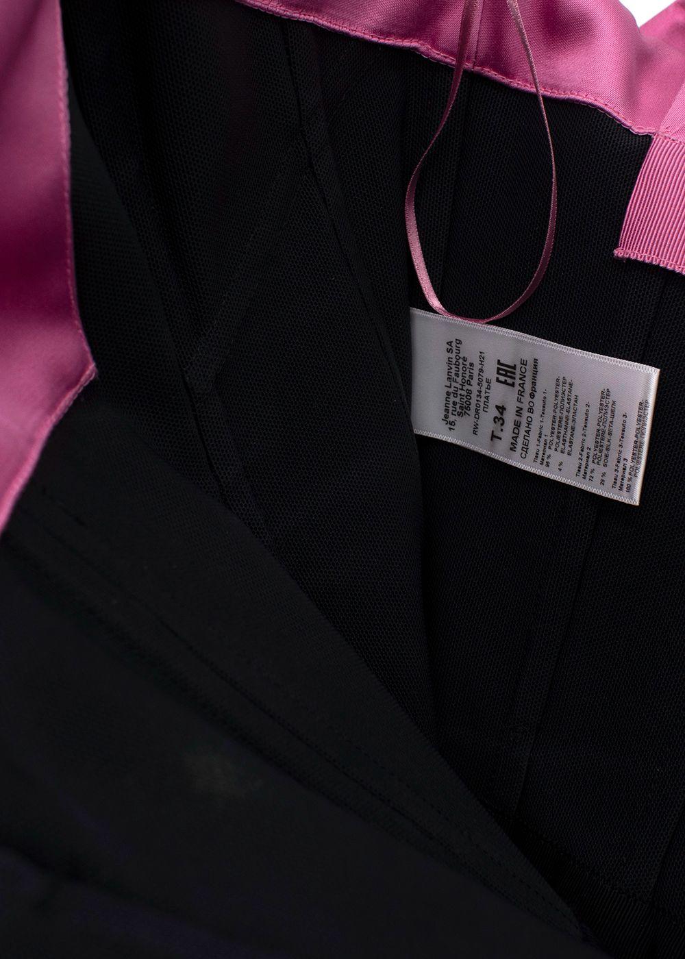 Lanvin Pink Satin Mini Dress with Train Detail