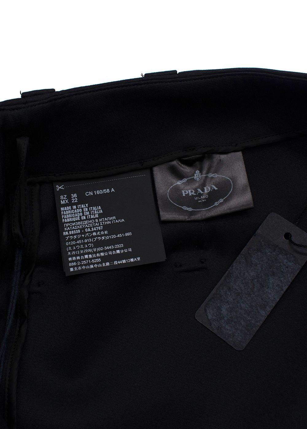 Prada Black Technical Jersey Ruffle Mini Skirt