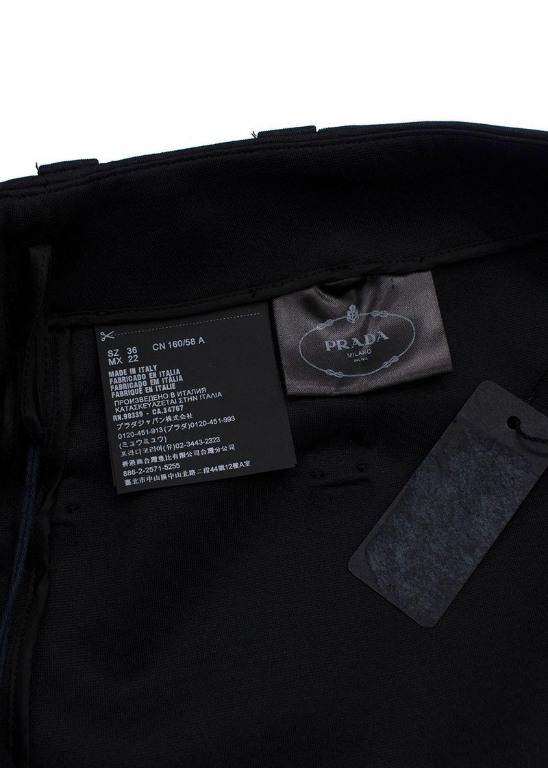 Prada Black Technical Jersey Ruffle Mini Skirt