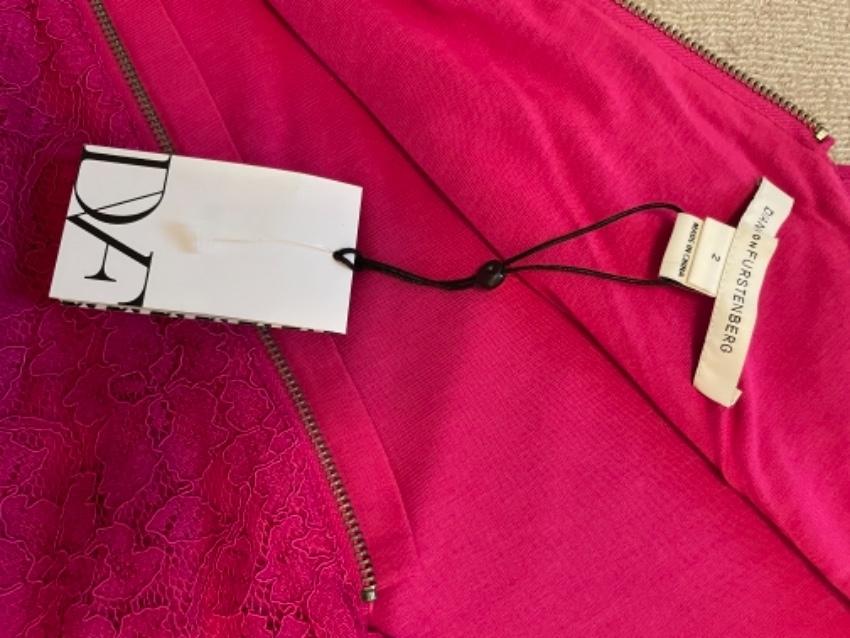 DVF Hot Orchid Barbara Lace Dress