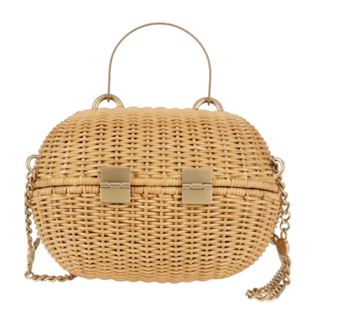 Chanel Heart Padlock Wicker Bag