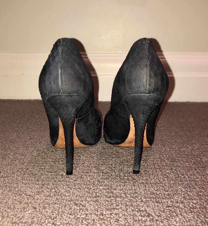 Christian Dior Black Embossed Leather Pumps