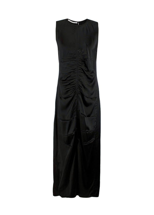 Catherine Quinn Black Silk Ruched Dress