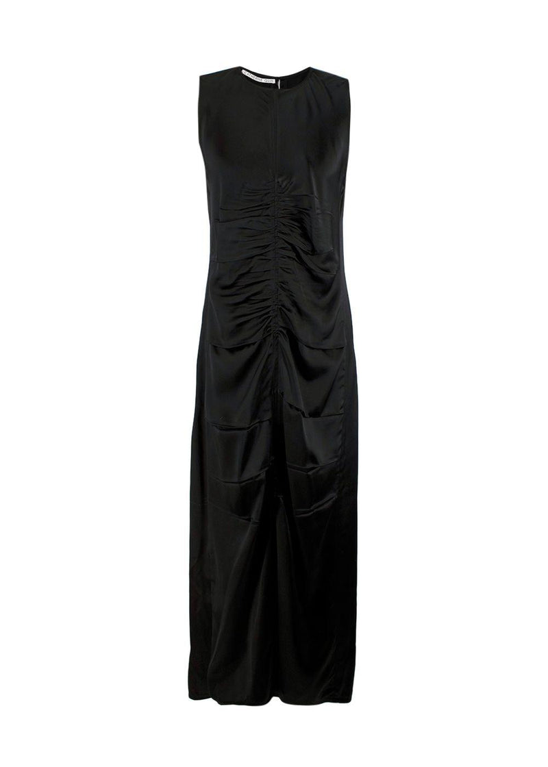Catherine Quinn Black Silk Ruched Dress