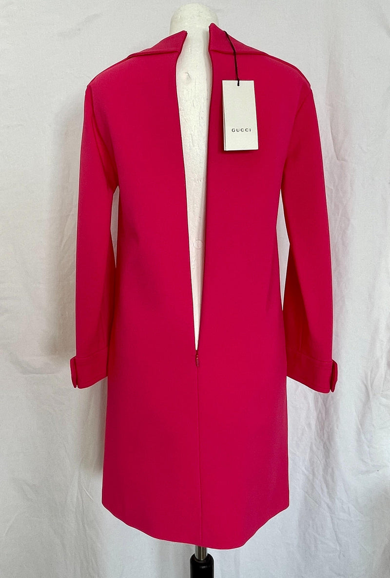 Hot pink stretch-knit tunic shift dress