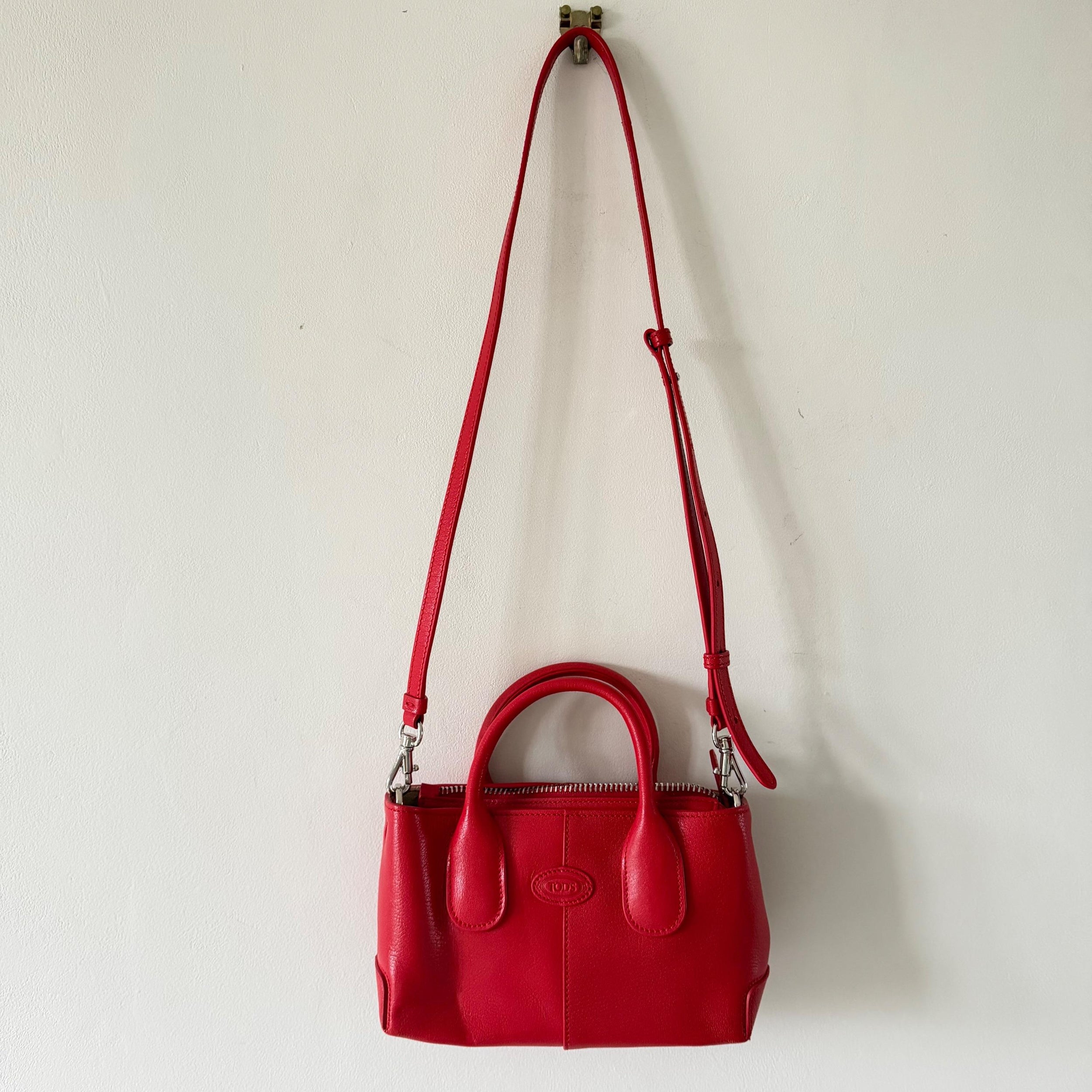 Tod's Red Calfskin Leather Bag