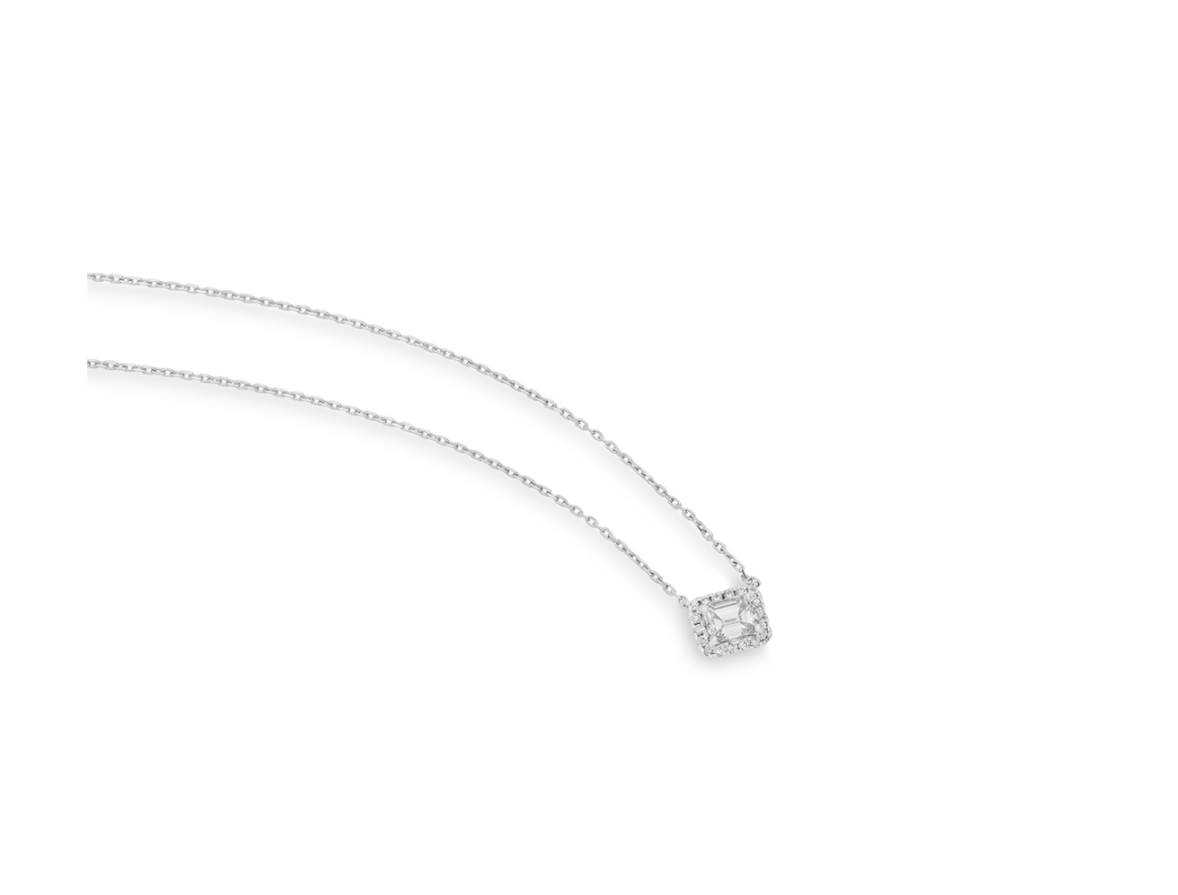 18ct White Gold Diamond Pendant Necklace