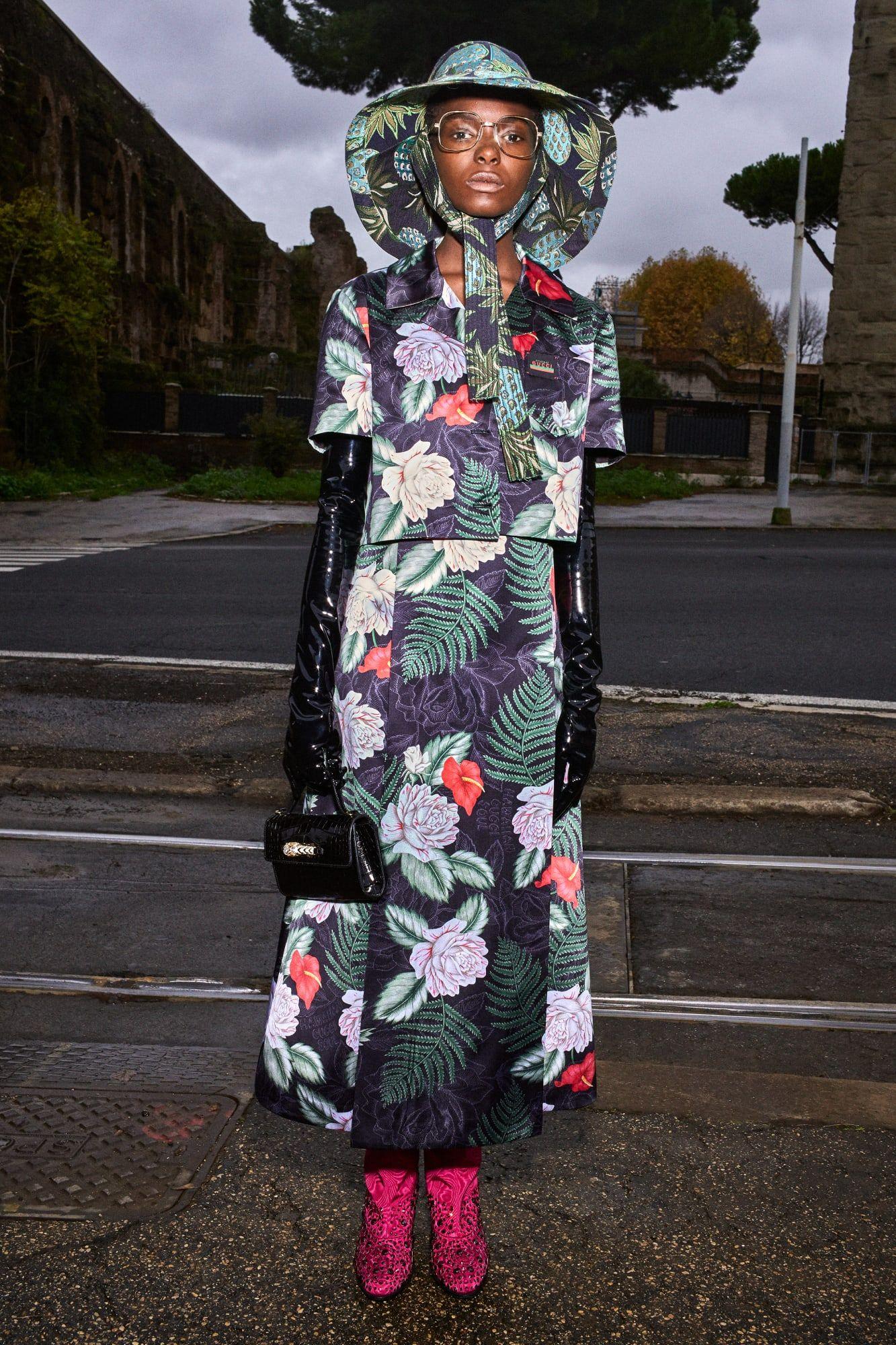Hawaiin Printed Black Silk Sleeveless Dress