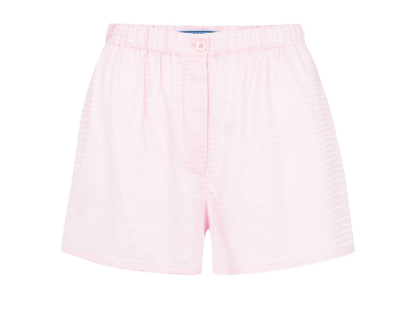 Pink Jacquard Logo Crêpe-de-Chine Shorts