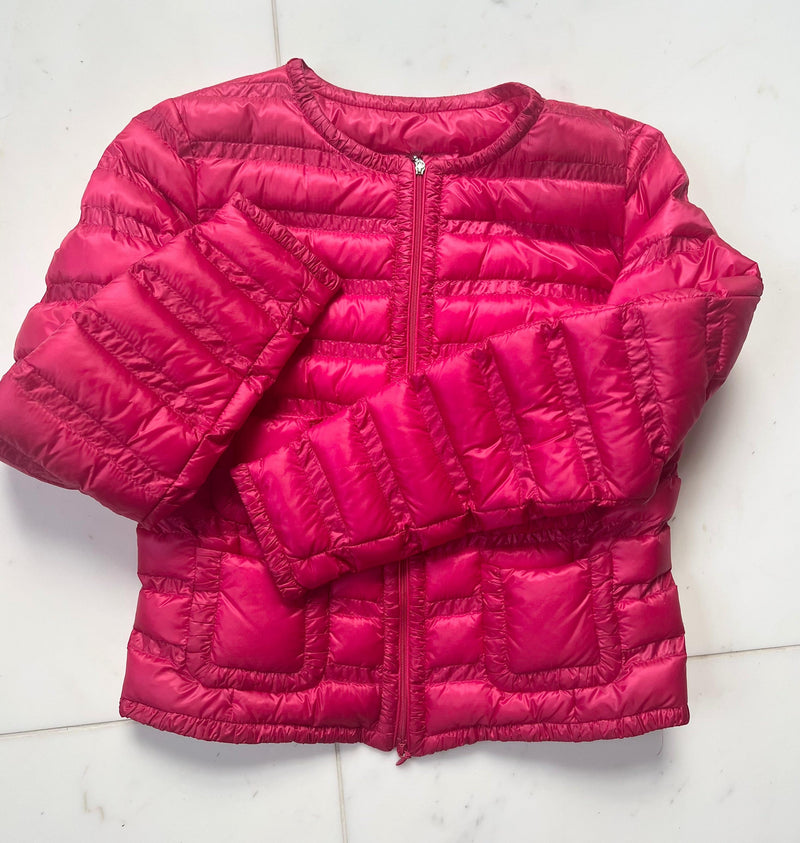 pink lightweight down jacket