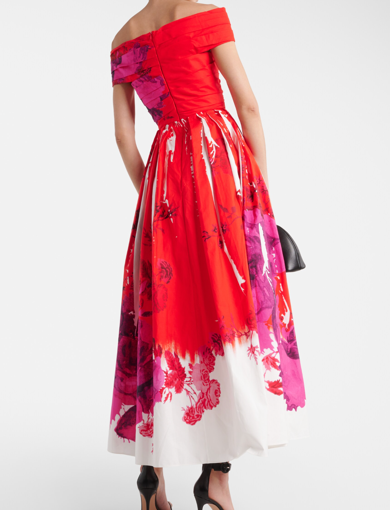 Erdem Off-shoulder Cotton Faille Maxi Dress