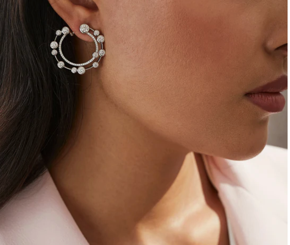Boodles Waterfall Large Diamond Platinum Hoop Earrings