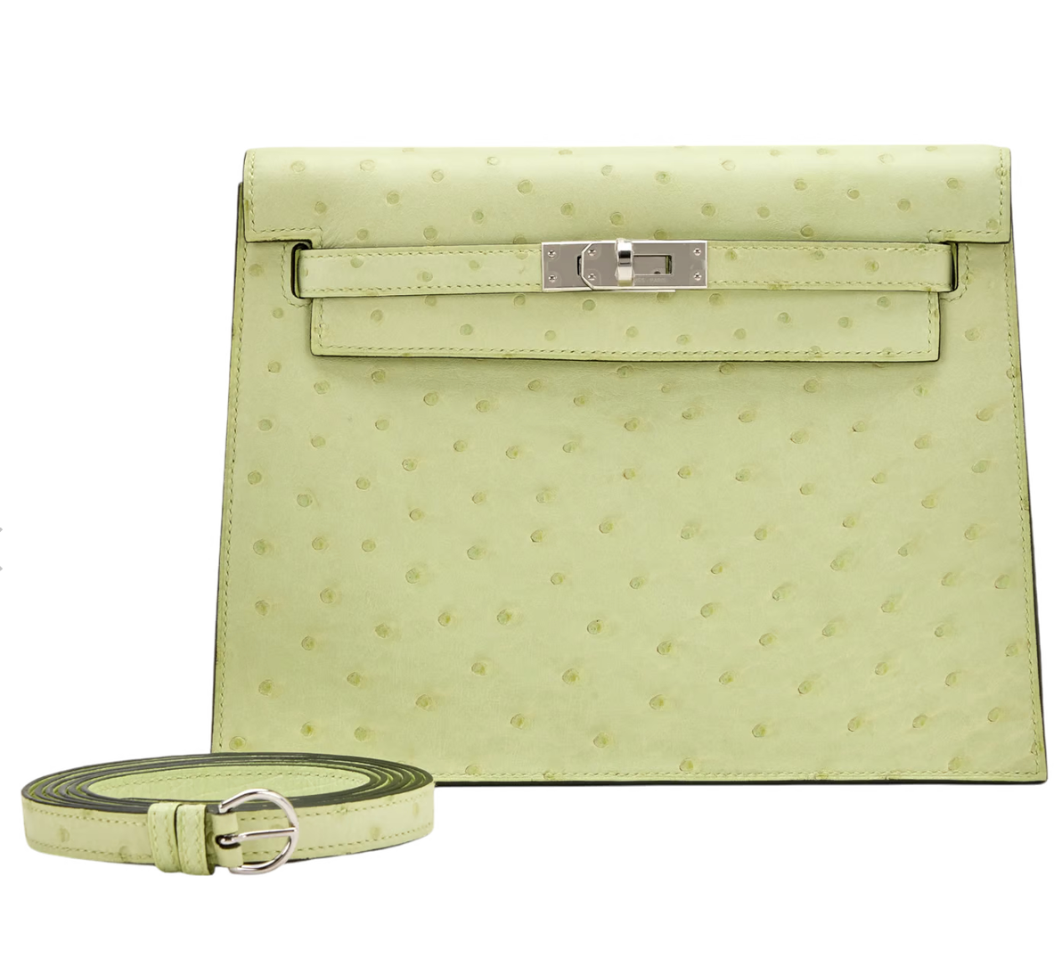 Hermès Kelly Danse Autruche Jaune Bourgeon Gold Hardware
