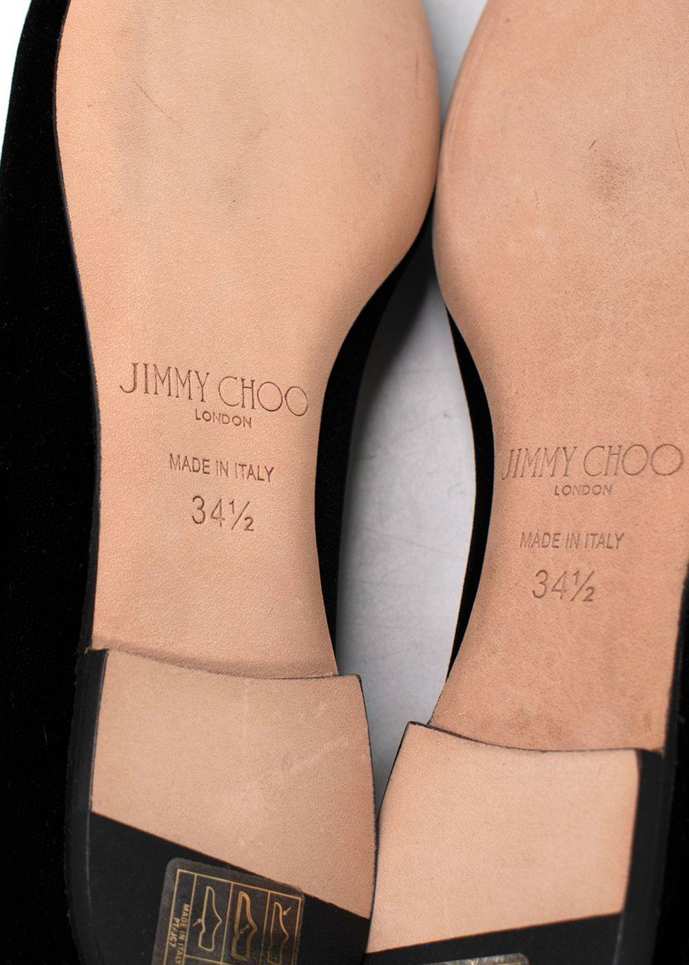 Jimmy Choo Romy Flat Black Velvet Pointy Toe Flats