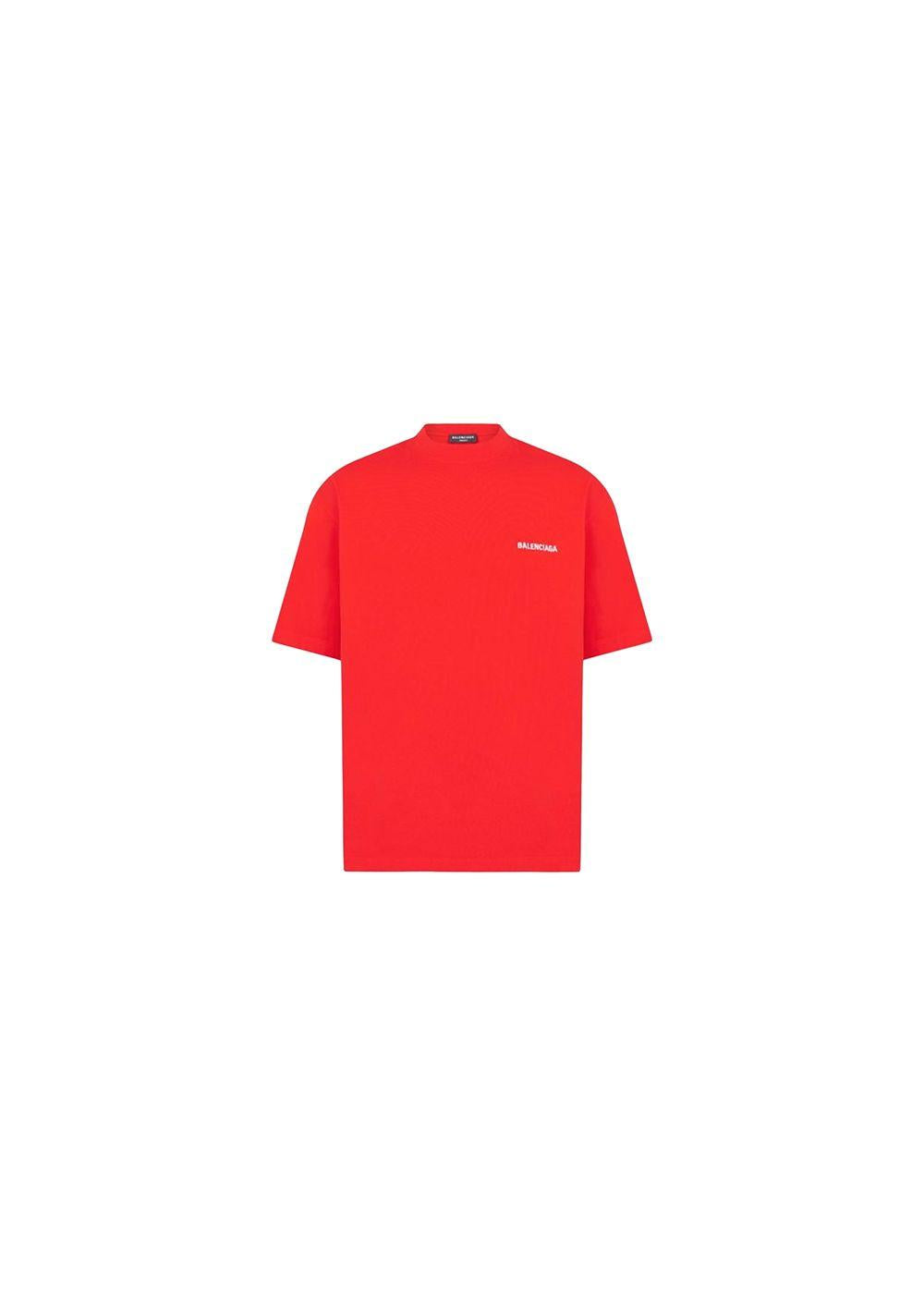 Red cotton jersey Classic embroidered logo T-shirt
