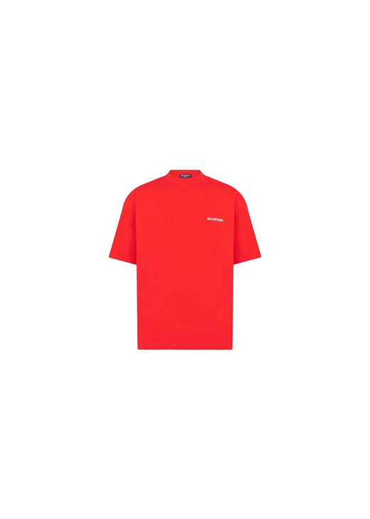 Red cotton jersey Classic embroidered logo T-shirt