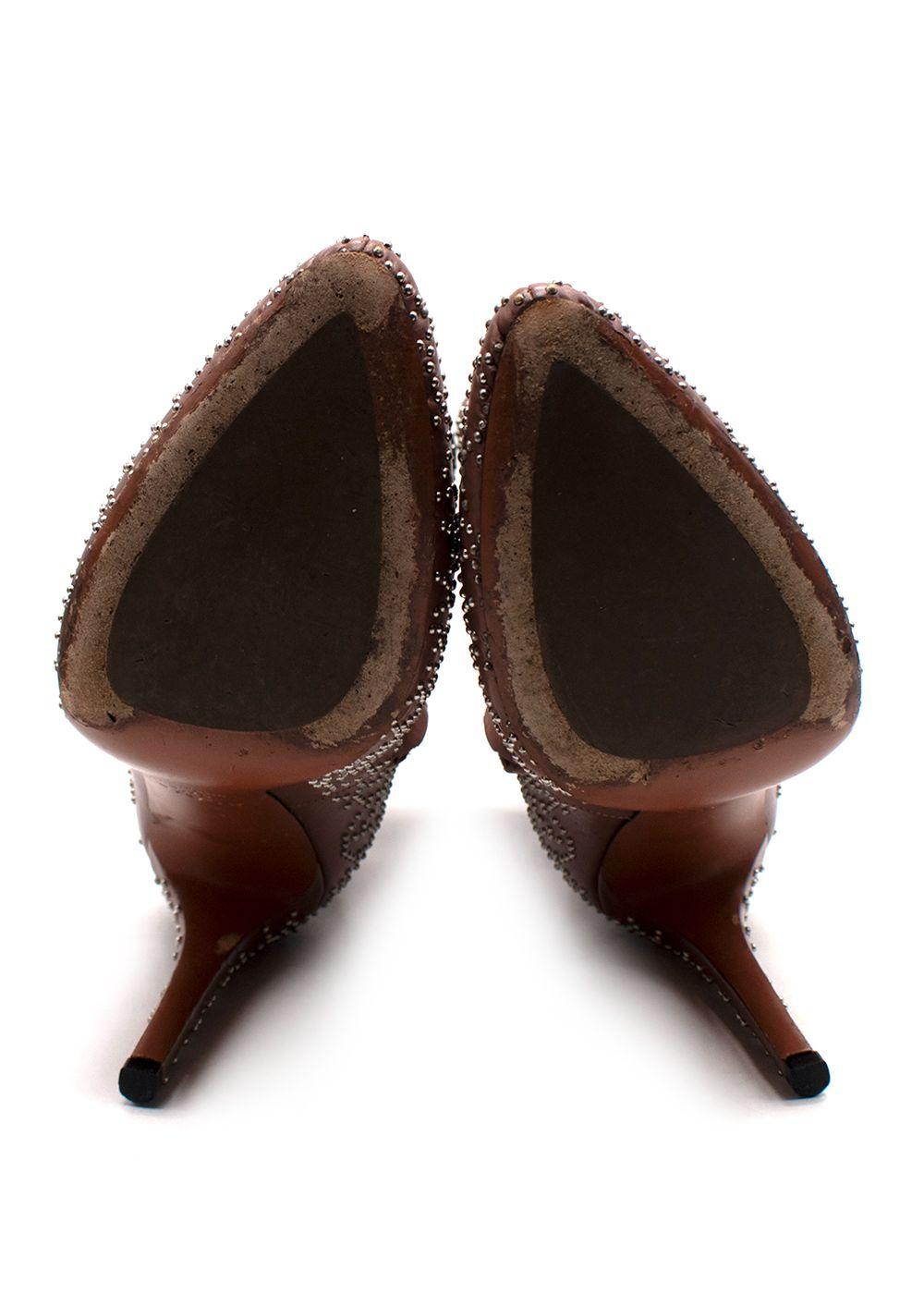 Alaia Nude Studded Stiletto Ankle Boots
