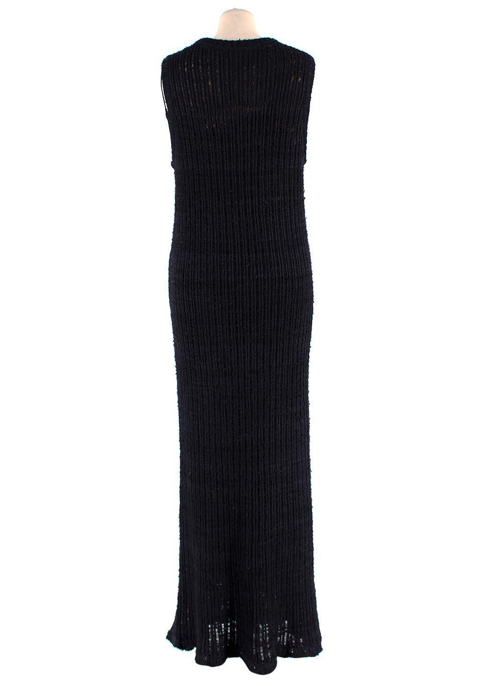 The Row Navy Knitted Tank Maxi Dress