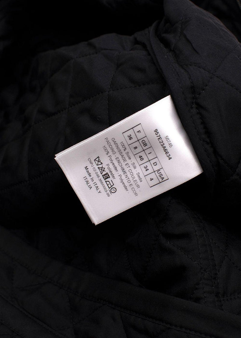 Dior Black Quilted Zip Front Jump Suit