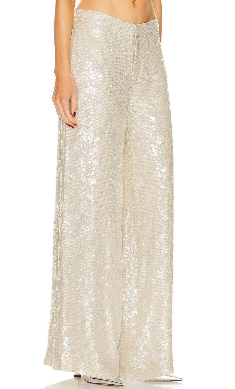 Lapointe Sequin Viscose Relaxed Wide Leg Trouser