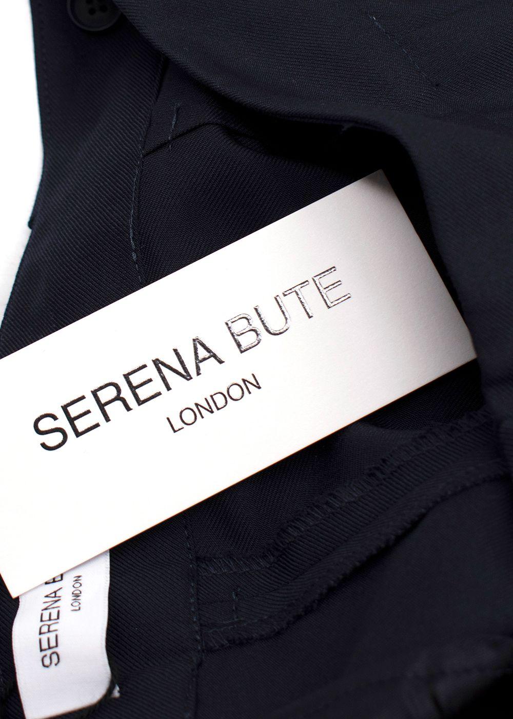 Serena Bute Navy Wool Tapered Cargo Trouser