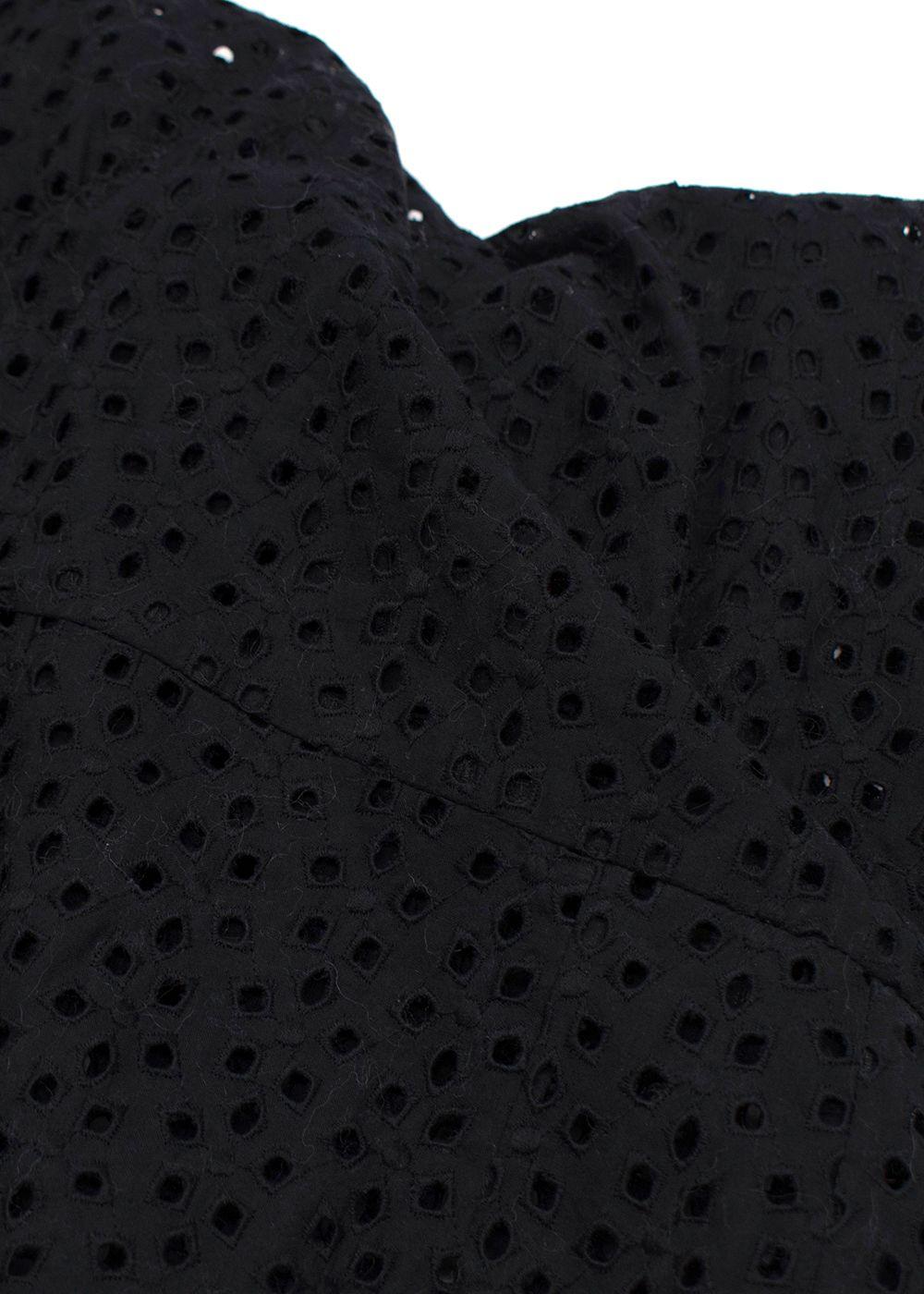 RAEY Black Broidery Anglaise Sleeveless Midi Dress